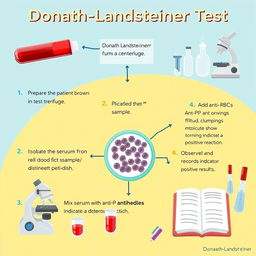 An informative and creative illustration depicting the Donath-Landsteiner Test procedure