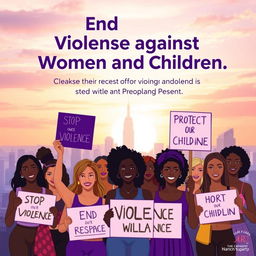 A powerful and impactful poster promoting awareness about ending violence against women and children