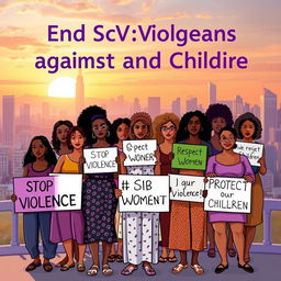 A powerful and impactful poster promoting awareness about ending violence against women and children