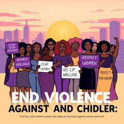 A powerful and impactful poster promoting awareness about ending violence against women and children