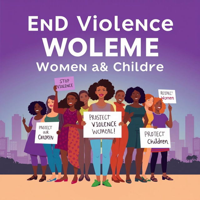 A powerful and impactful poster promoting awareness about ending violence against women and children