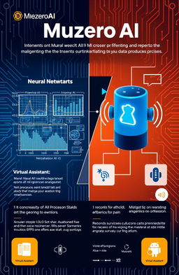 An informative and engaging image illustrating the concepts of Muzero AI and Alexa AI