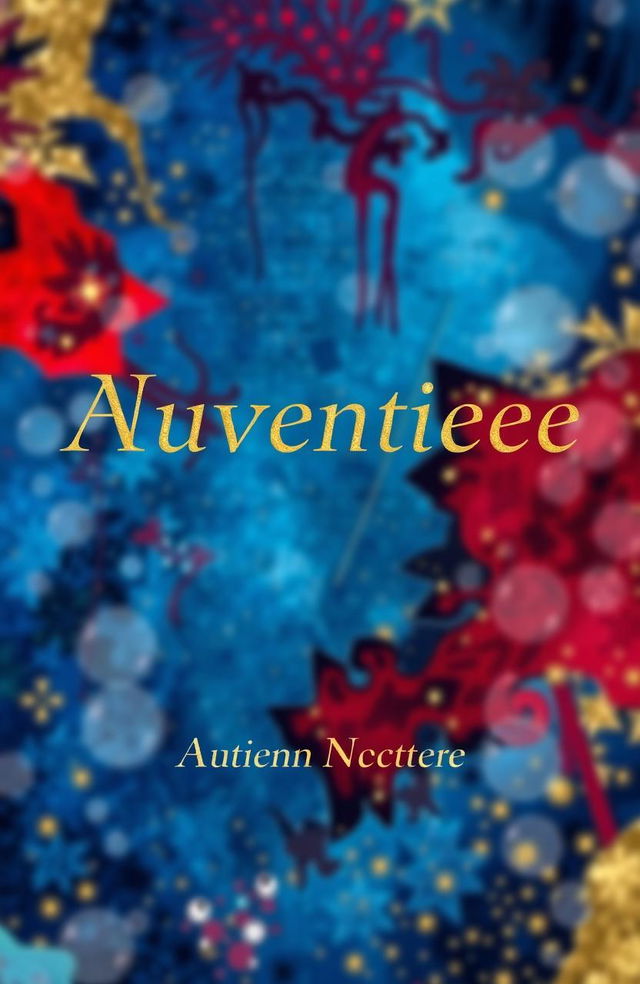 A visually striking cover page for a book, featuring an abstract design with vibrant colors like deep blue, fiery red, and shimmering gold