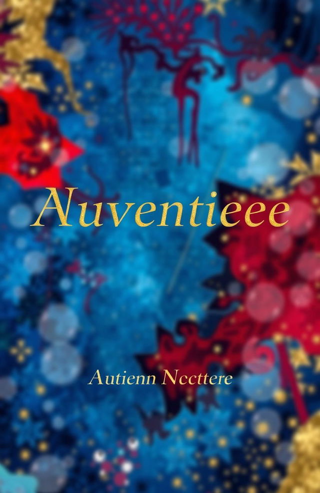 A visually striking cover page for a book, featuring an abstract design with vibrant colors like deep blue, fiery red, and shimmering gold