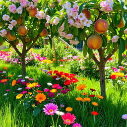 A beautiful garden filled with vibrant flowers in various colors
