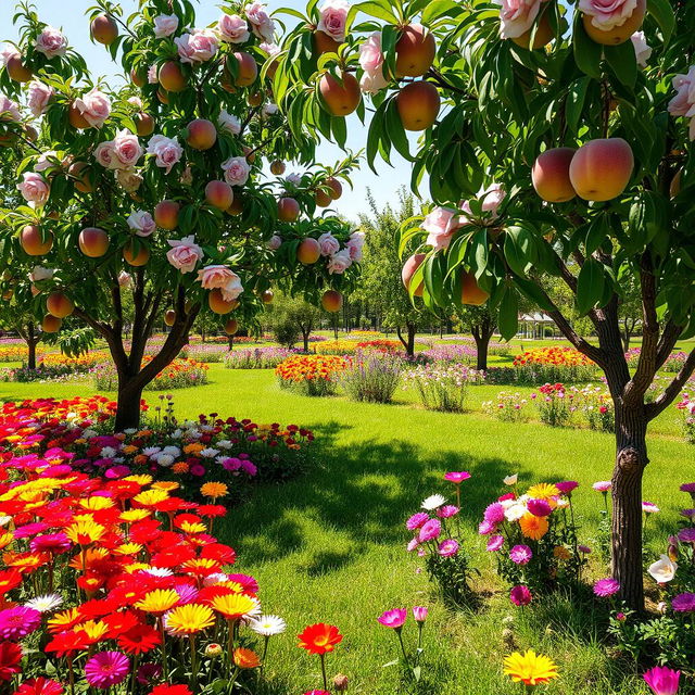 A beautiful garden filled with vibrant flowers in various colors