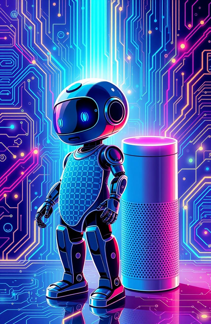 A visually captivating illustration showcasing the concepts of Muzero AI and Alexa AI
