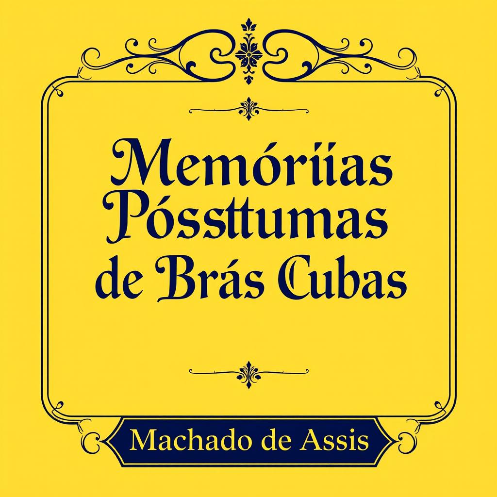 An elegant book cover design for 'Memórias Póstumas de Brás Cubas' by Machado de Assis