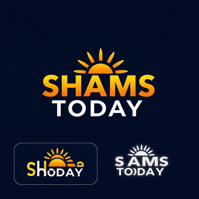 A professional logo design for a news page named 'Shams Today', featuring a modern, sleek, and bold typography for the text 'Shams Today'