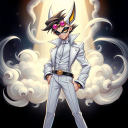 A dynamic and captivating depiction of Vox from Hazbin Hotel, illustrating an edgy and stylish character design