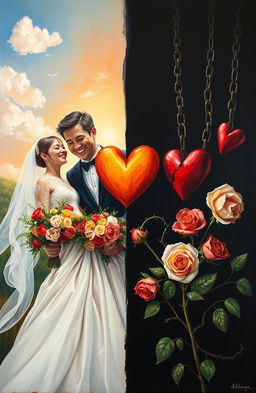A poetic representation of the contaminants of marriage, depicted through a conceptual artwork