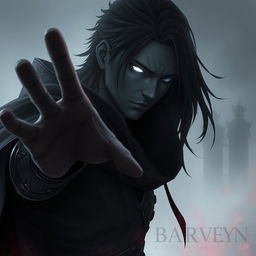 A mysterious character with a dramatic style, where the right side of their face is illuminated and clear, while the left side is engulfed in shadows