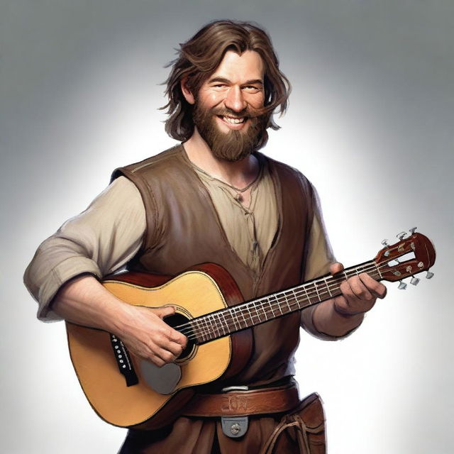 This is an ultra-realistic image of a Dungeons & Dragons bard character