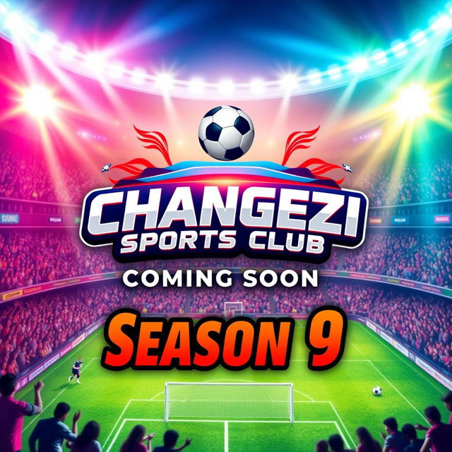 A vibrant and energetic poster announcing the upcoming Season 9 of football