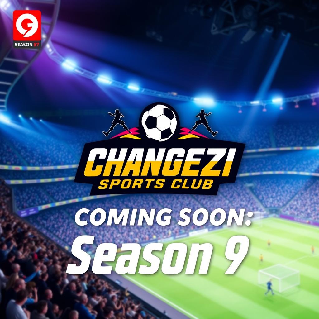 A vibrant and energetic poster announcing the upcoming Season 9 of football