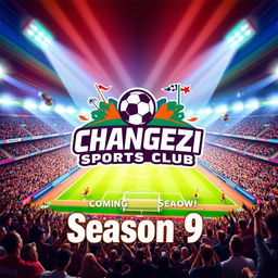 A vibrant and energetic poster announcing the upcoming Season 9 of football