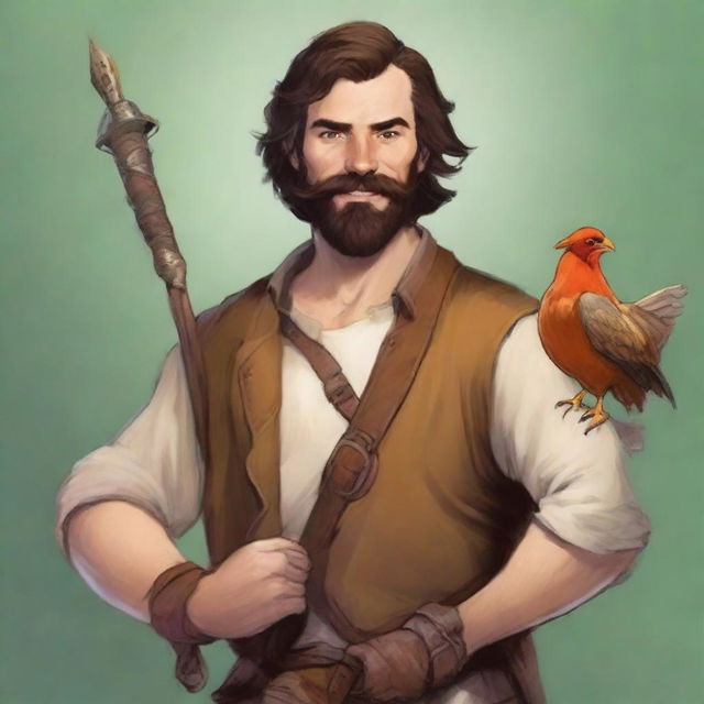 An ultra-realistic comic-style image of a Dungeons & Dragons bard character