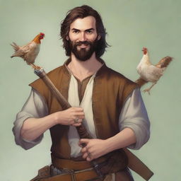 A high-quality, ultra-realistic comic-style image of a Dungeons & Dragons bard character is depicted