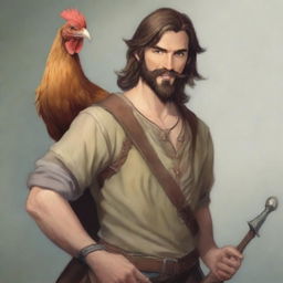 A high-quality, ultra-realistic comic-style image of a Dungeons & Dragons bard character is depicted