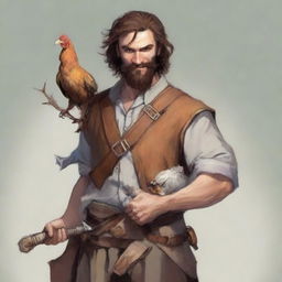 A high-quality, ultra-realistic comic-style image of a Dungeons & Dragons bard character is depicted