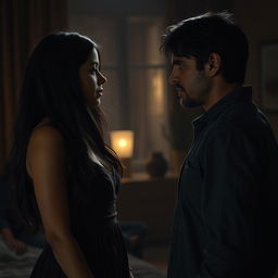 A dramatic and emotional scene depicting an unfaithful romantic relationship