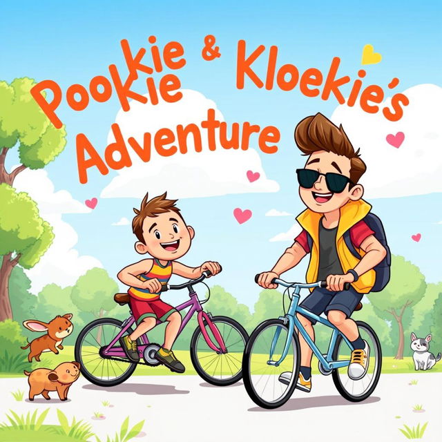 A lively illustration of two friends named Pookie and Kloekie on their adventures