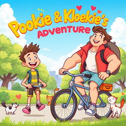 A lively illustration of two friends named Pookie and Kloekie on their adventures