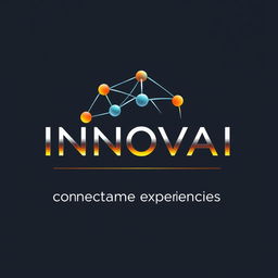 Crea un logo empresarial para la marca "INNOVAI" que integre la frase "conectamos experiencias"