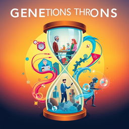 A visually striking poster illustrating the concept of generations and time travel
