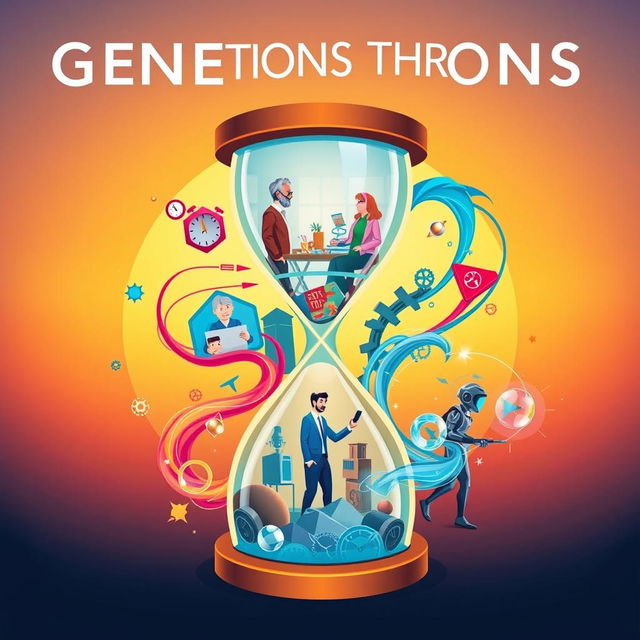 A visually striking poster illustrating the concept of generations and time travel