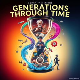 A visually striking poster illustrating the concept of generations and time travel