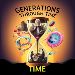 A visually striking poster illustrating the concept of generations and time travel