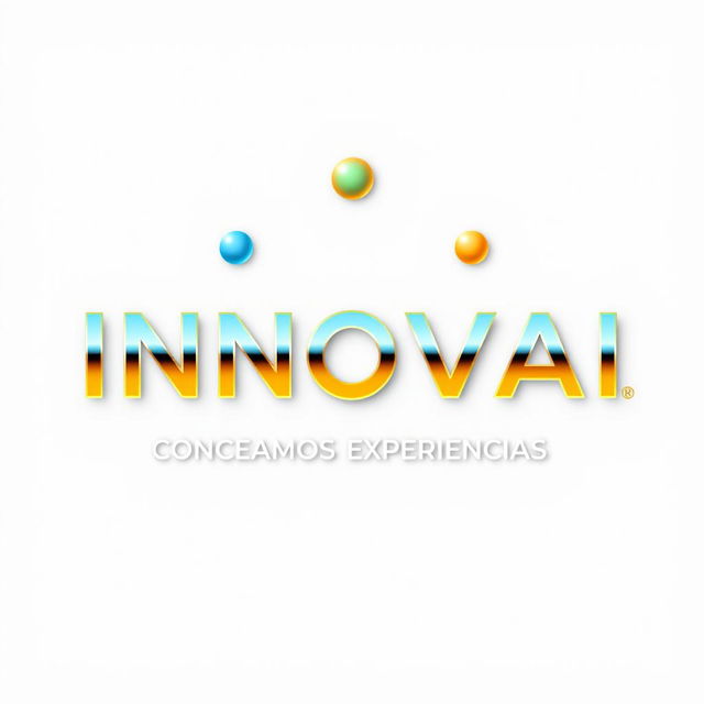 A realistic and innovative logo design featuring the name 'INNOVAI' prominently with the tagline 'CONECTAMOS EXPERIENCIAS' incorporated creatively