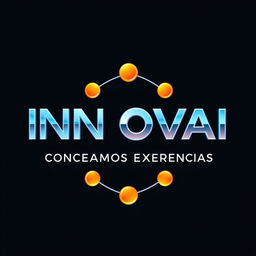 A realistic and innovative logo design featuring the name 'INNOVAI' prominently with the tagline 'CONECTAMOS EXPERIENCIAS' incorporated creatively