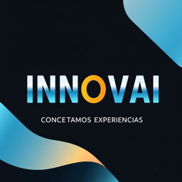 A realistic and innovative logo design featuring the name 'INNOVAI' prominently with the tagline 'CONECTAMOS EXPERIENCIAS' incorporated creatively