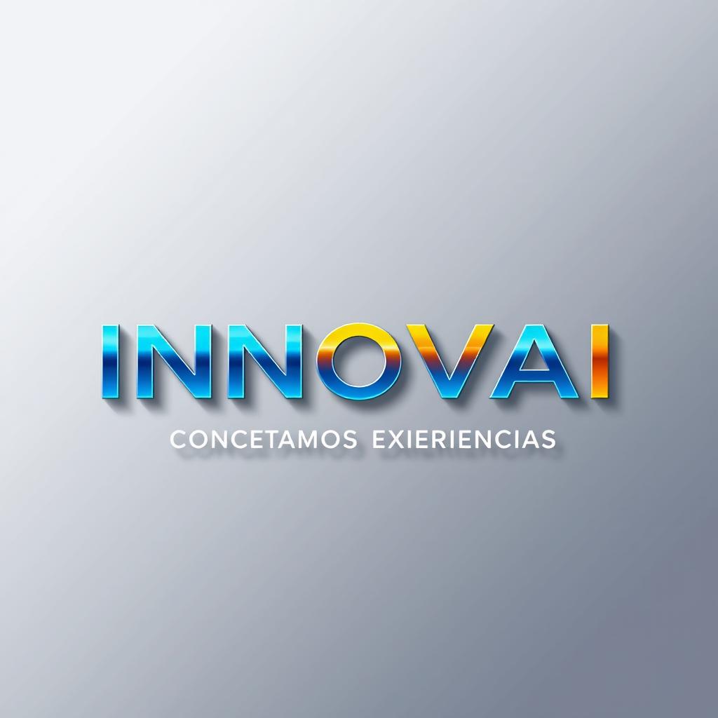 A realistic and innovative logo design featuring the name 'INNOVAI' prominently with the tagline 'CONECTAMOS EXPERIENCIAS' incorporated creatively