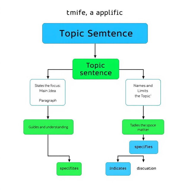 A flowchart illustrating the concept of a topic sentence