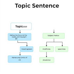 A flowchart illustrating the concept of a topic sentence