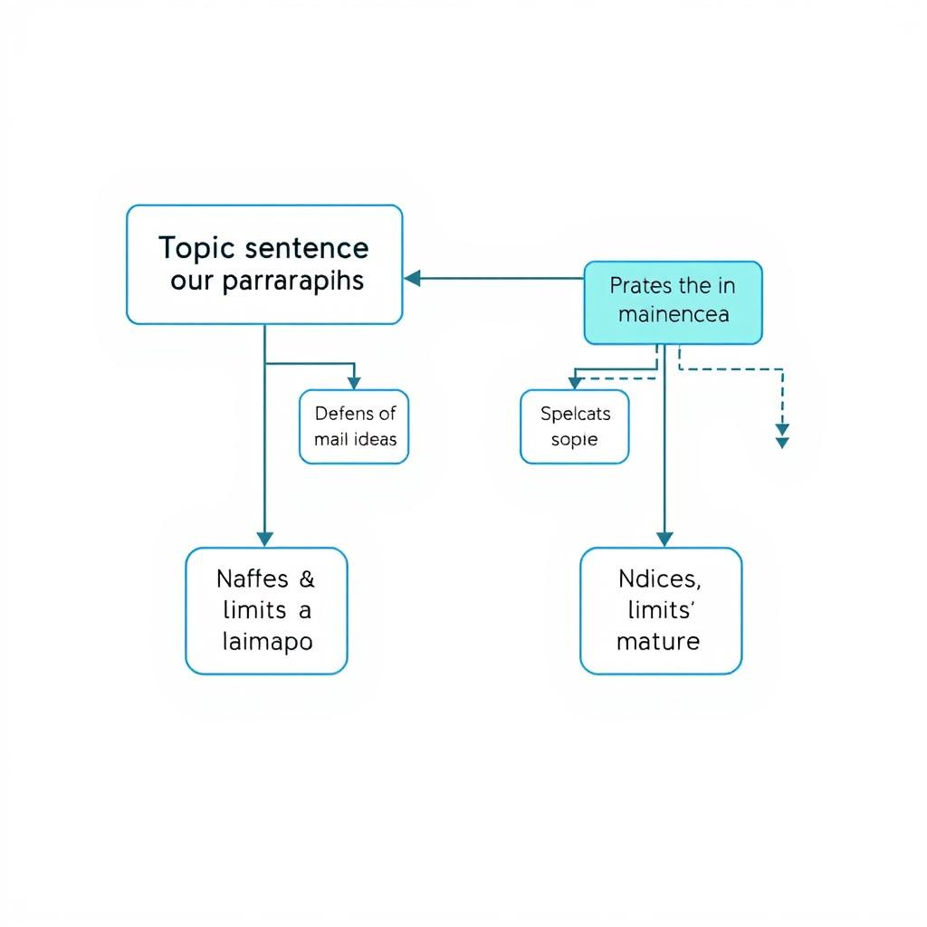 A flowchart illustrating the concept of a topic sentence