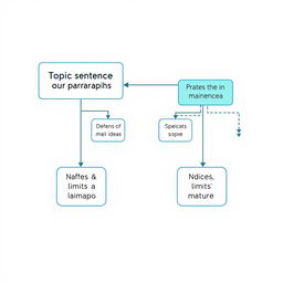 A flowchart illustrating the concept of a topic sentence
