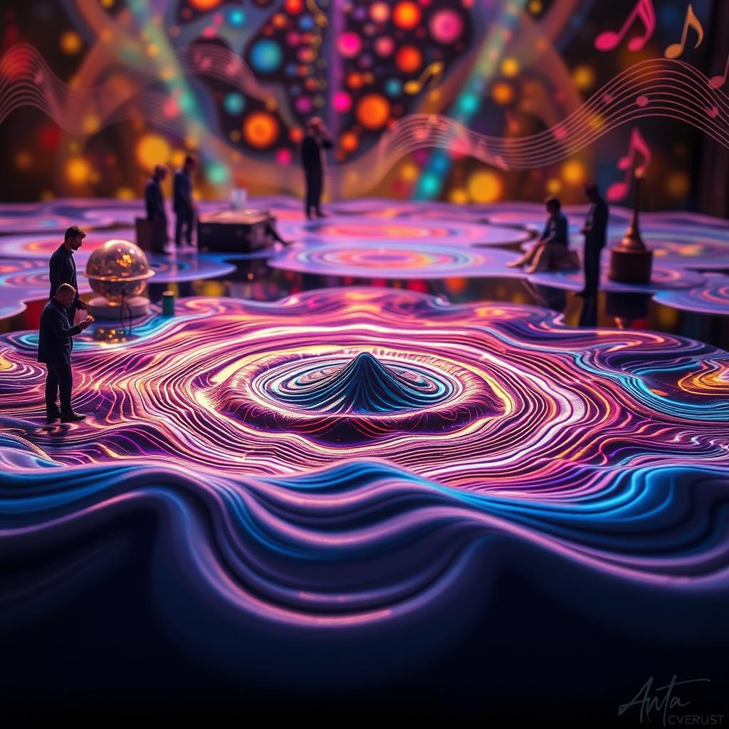 An artistic interpretation of the science of cymatics, showcasing stunning visual patterns created by sound vibrations