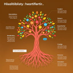 An infographic-style illustration featuring a central tree symbol