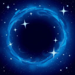 A vibrant digital art depiction of a starry night sky, showcasing a deep indigo hue blending into lighter shades of blue, dotted with twinkling stars of various sizes