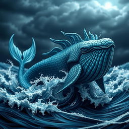A beautifully detailed miniature of Leviathan, showcasing the mythical sea creature with immense detail