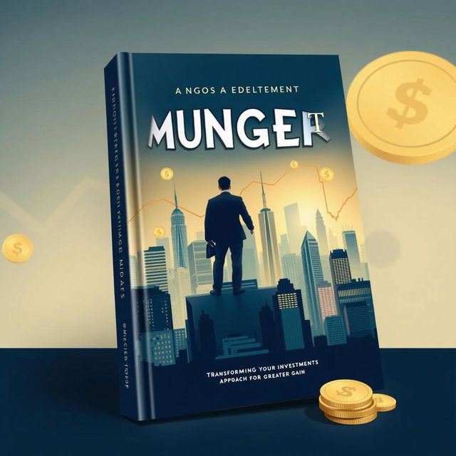 A visually striking book cover design featuring a businessman silhouetted against a skyline of tall city buildings, symbolizing investment success