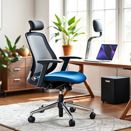 An ergonomic office chair designed for comfort and productivity, featuring a sleek modern design