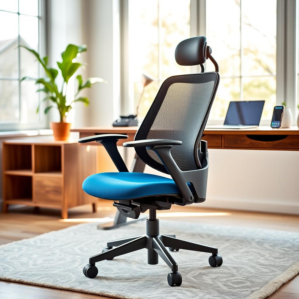 An ergonomic office chair designed for comfort and productivity, featuring a sleek modern design