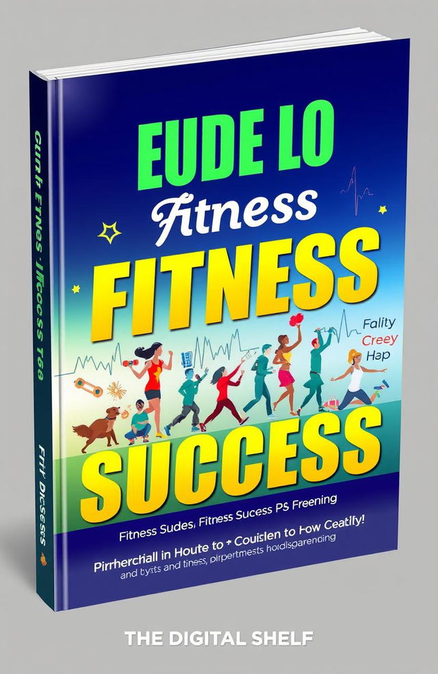 A visually appealing and informative book cover for 'Guide to Fitness Success' by The Digital Shelf