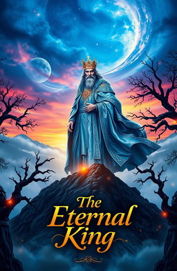An imaginative cover design for a fantasy novel titled 'The Eternal King'