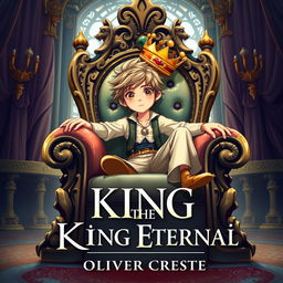 A whimsical cover design for a fantasy novel titled 'The King Eternal'